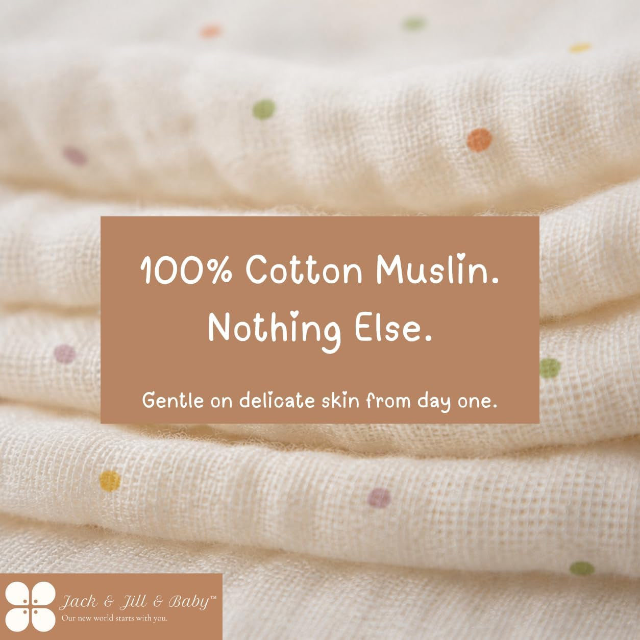 Muslin Burp Cloths, 100% Cotton Muslin, 6-Layer Soft & Absorbent Baby Burp Cloths, Large Burping Cloths for Babies, Newborn Essentials, 3-Pack (Dreamy Dots)