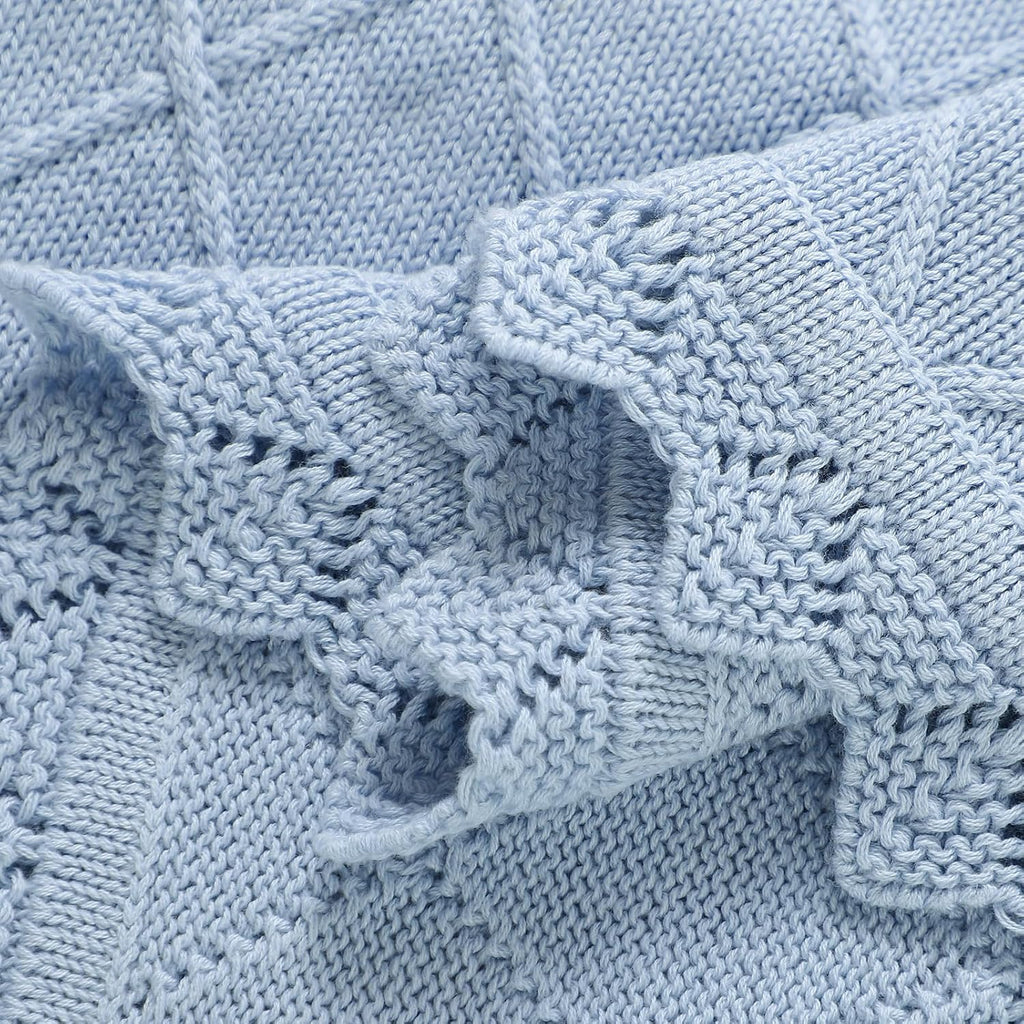 100% Organic Cotton Baby Blanket for Boys Girls, 31.5X40 Inches