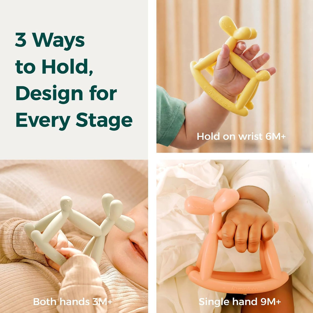 Baby Teether Toy, Food Grade Silicone Teething Toy for Babies 0-12 | Easy Grip, Multiple Biting Points, Soothes Teething Discomfort, Bpa-Free, Prevents Choking, Easy to Clean