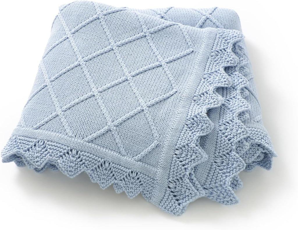 100% Organic Cotton Baby Blanket for Boys Girls, 31.5X40 Inches