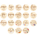 18 Pcs Baby Monthly Milestone Signs, 1-12 Month Holiday,Wood