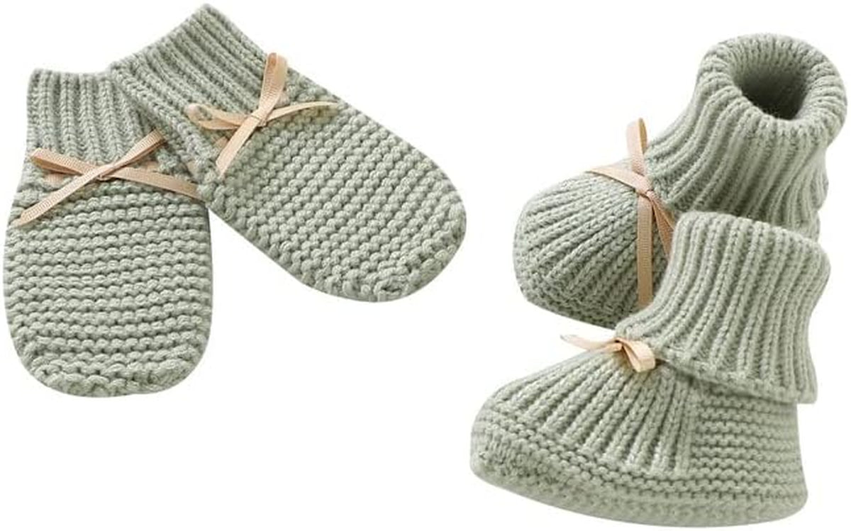 Baby Booties Knit Newborn Shoes Cozy First Walkers Infant Toddler Boots for Boy Girls 0-3 Months