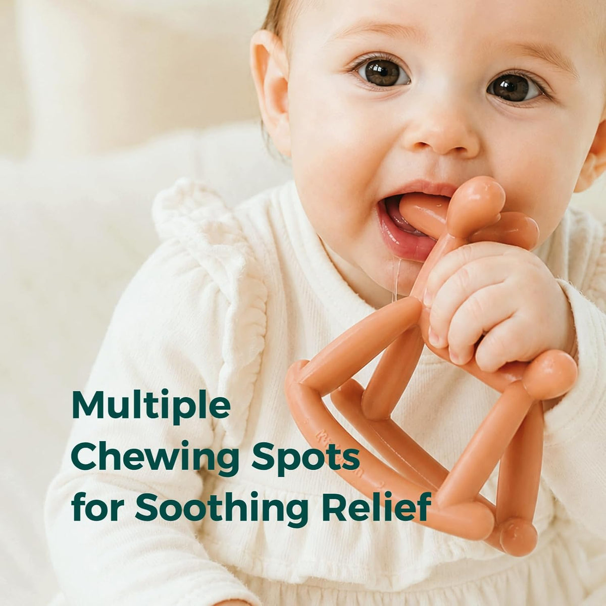 Baby Teether Toy, Food Grade Silicone Teething Toy for Babies 0-12 | Easy Grip, Multiple Biting Points, Soothes Teething Discomfort, Bpa-Free, Prevents Choking, Easy to Clean