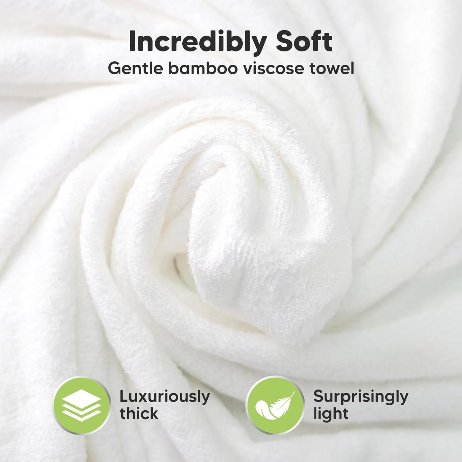 Hooded Baby Towel for Newborn, Baby Bath Towels (Grizzly, 35X35) | Viscose Derived from Bamboo, Large Baby Towels with Hood, Boys, Girls, Toddler, Soft Absorbent Baby Bath Essentials