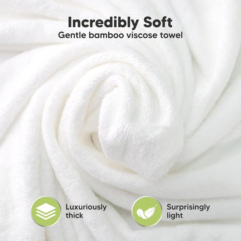 Hooded Baby Towel for Newborn, Baby Bath Towels (Monkey, 35X35) | Viscose Derived from Bamboo, Large Baby Towels with Hood, Boys, Girls, Toddler, Soft Absorbent Baby Bath Essentials