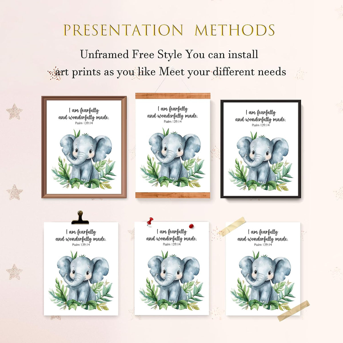 Woodland Nursery Animals Bible Verse Decor Wall Art Prints Poster, Cute Baby Forest Nursery Room Bedroom Bathroom Playroom Wall Art Decor for Nursery Kids Teen Girls Gifts, Christian Classroom Wall Decor, 10X8 Inch Set of 4 Pcs Gifts for Kids Pictures (UNFRAMED)