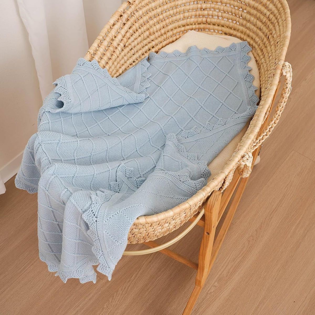 100% Organic Cotton Baby Blanket for Boys Girls, 31.5X40 Inches