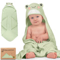 Hooded Baby Towel for Newborn, Baby Bath Towels (Frog, 30X30) | Viscose Derived from Bamboo, Large Baby Towels with Hood, Boys, Girls, Toddler, Soft Absorbent Baby Bath Essentials