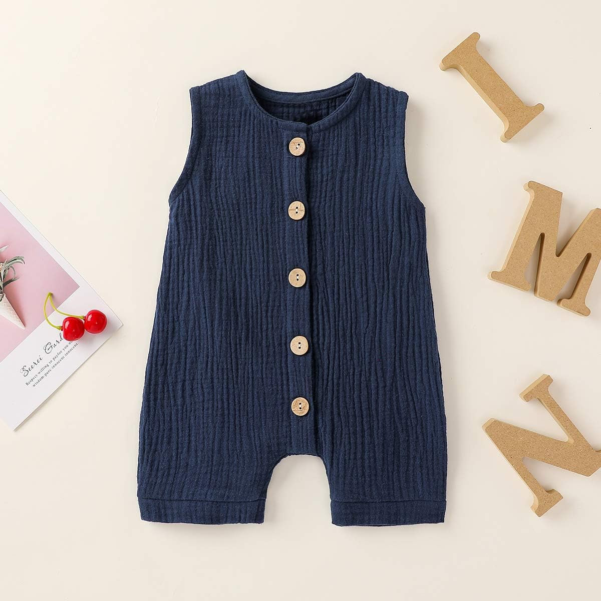 Infant Newborn Baby Boys Girls Cotton Linen Romper Summer Jumpsuit Sleeveless Overalls Clothing Set